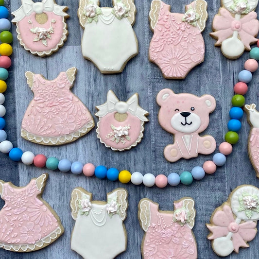 Baby Shower Baby Girl Pink Sugar Cookies